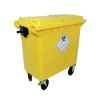 2Work Wheelie Bin Clinical Waste 770 Litre 4 Wheel Lock Yellow 2W10897