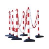 Guarda Chain Post Set with 6 Posts Red/Wht Concrete Base FS597700