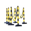 Guarda Chain Post Set with 6 Posts Ylw/Blk Concrete Base FS598677