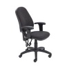 First High Back Operator Chair with T-Adjustable Arms 640x640x985-1175mm Charcoal KF839244