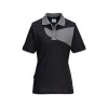 Portwest Pw2 Womens Polo Shirt Short Sleeve Black/Zoom Grey XS PW219BZRXS