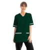 534LW V Neck Lightweight Scrub Top with Trim Bottle Green L 534LWBOTTWHITL