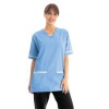 534LW V Neck Lightweight Scrub Top with Trim Hospital Blue XL 534LWHOSPWHITXL